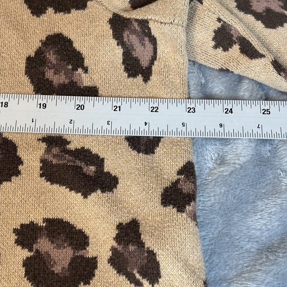 Isaac MIZRAHI Live Women's Sweater 1X Pullover Brown Leopard Print Mob Wife Cozy - Picture 2 of 8